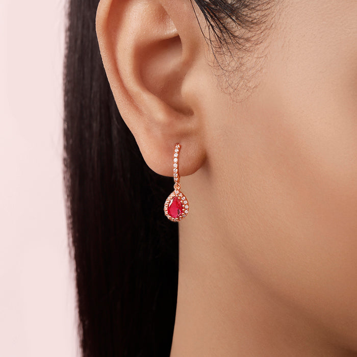 Drop Rose Gold Plated 925 Sterling Silver Earrings