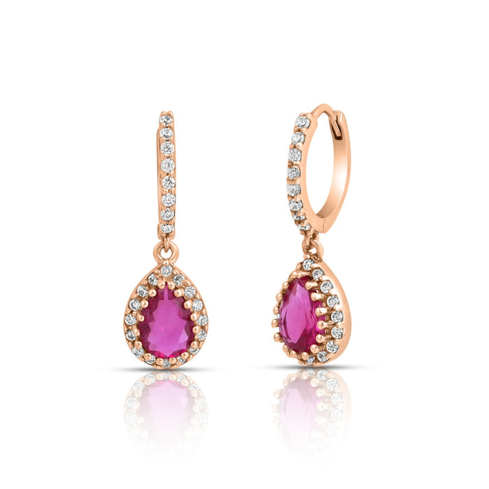 Drop Rose Gold Plated 925 Sterling Silver Earrings