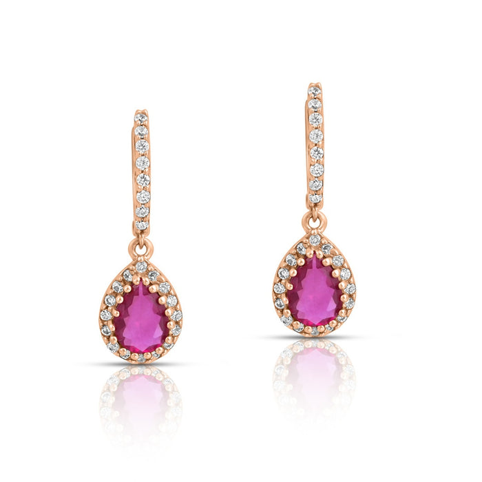 Drop Rose Gold Plated 925 Sterling Silver Earrings