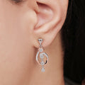 Dual Bloom Harmony CZ Dual-Tone Plated Floral 925 Sterling Silver Earrings