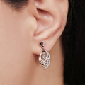 Dual Bloom Radiance Dual Plated Flower 925 Silver Drop Earrings