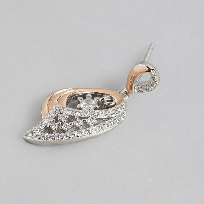Dual Bloom Radiance Dual Plated Flower 925 Silver Drop Earrings