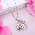 Dual Harmony Abstract Brilliance 925 Sterling Silver Pendant with Chain