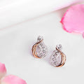 Dual Harmony CZ Brilliance Dual Tone Plated 925 Sterling Silver Earrings