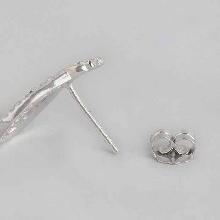 Dual Harmony CZ Brilliance Dual Tone Plated 925 Sterling Silver Earrings