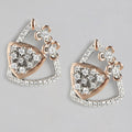 Dual Harmony CZ Sparkle Dual Tone-Plated 925 Sterling Silver Earrings