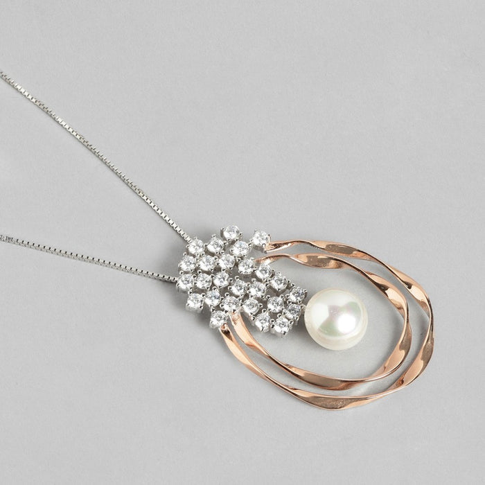 Dual Harmony Sparkle Dual Tone-Plated 925 Sterling Silver Jewelry Set