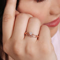 Dual Heartbeat Rose Gold Plated 925 Silver Ring Her (Adjustable)