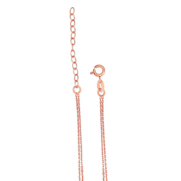 Dual Infinity CZ Link chain Rose Gold Plated 925 Sterling Silver Bracelet