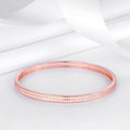 Dual Line CZ Rose Gold Plated 925 Sterling Silver Bracelet