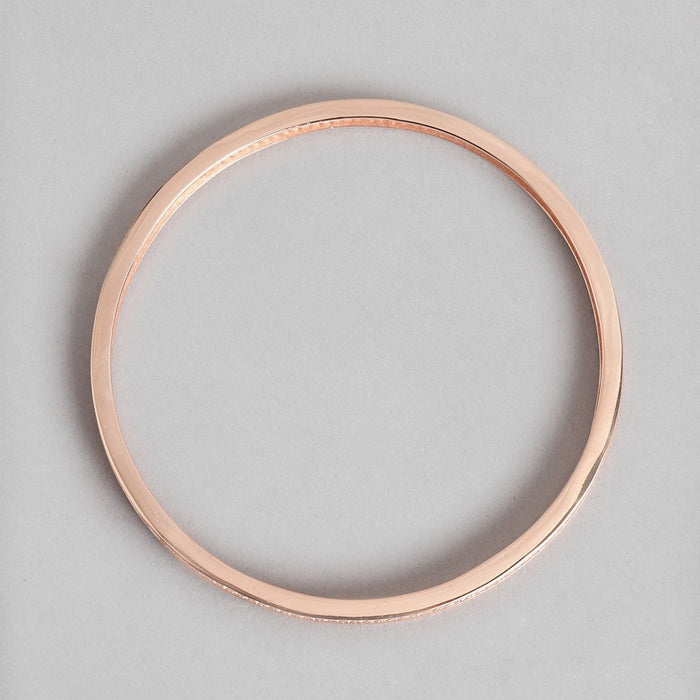 Dual Line CZ Rose Gold Plated 925 Sterling Silver Bracelet