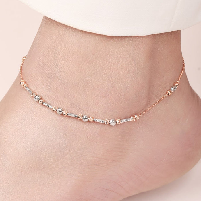 Dual Plated Embraced 925 Sterling Silver Chain Anklet