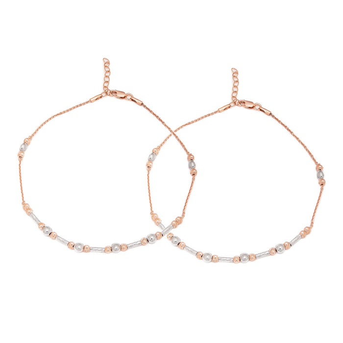 Dual Plated Embraced 925 Sterling Silver Chain Anklet