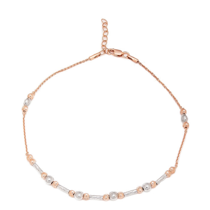 Dual Plated Embraced 925 Sterling Silver Chain Anklet