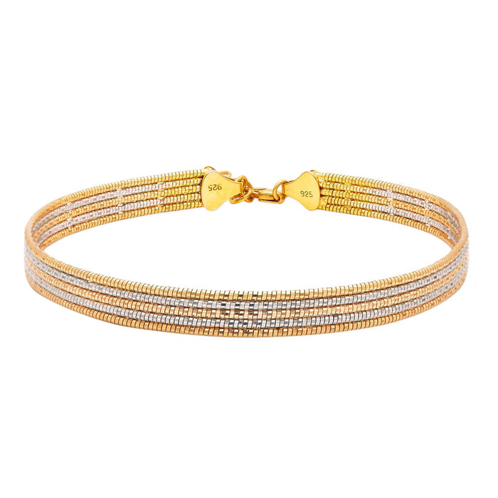 Dual Plated Layered Radiance 925 Sterling Silver Anklet