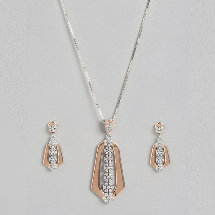 Dual Radiance Brilliance Dual Tone-Plated 925 Sterling Silver Jewelry Set