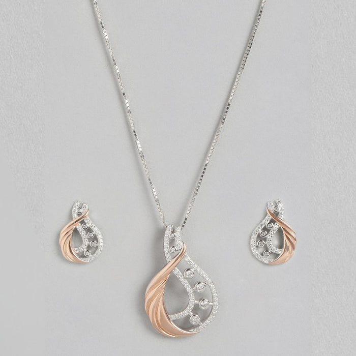 Dual Radiance Circlet Dual Tone-Plated 925 Sterling Silver Jewelry Set