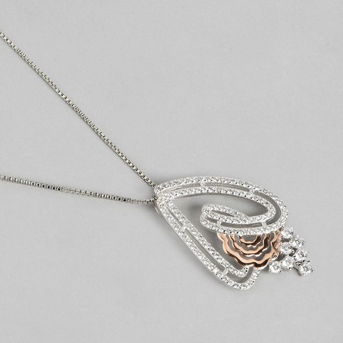 Dual Radiance CZ Dual Tone-Plated 925 Sterling Silver Jewelry Set