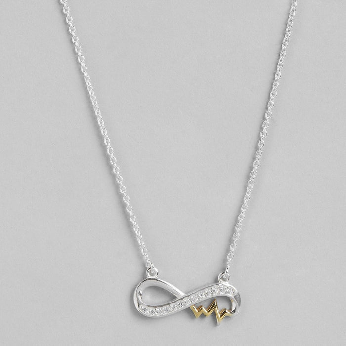 Dual Radiance CZ Rhodium & Gold-Plated 925 Sterling Silver Necklace