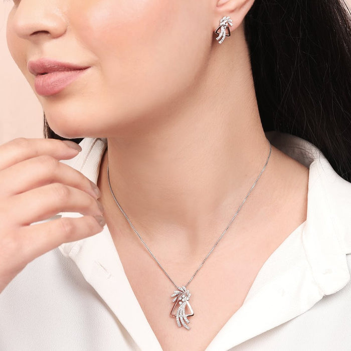 Dual Radiance Floral Dual Tone-Plated 925 Sterling Silver Jewelry Set