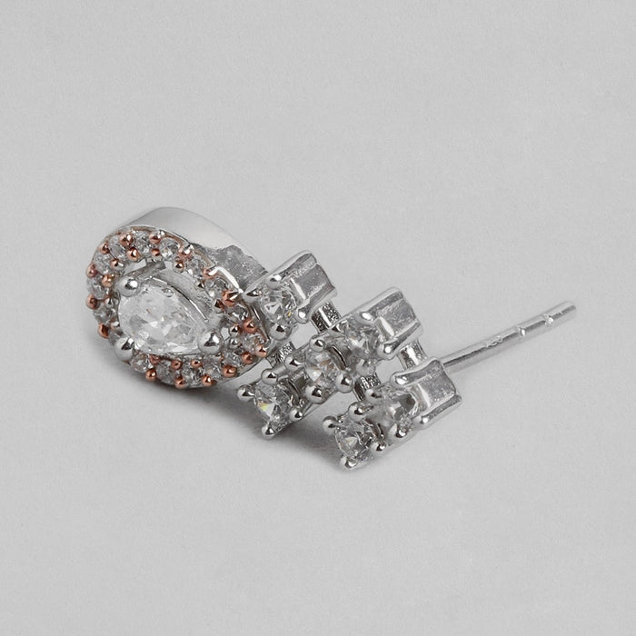 Dual Radiance Rhodium & Rose Gold-Plated CZ Sterling Silver Stud Earrings