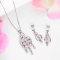 Dual Radiance Sparkle Dual Tone-Plated 925 Sterling Silver Jewelry Set