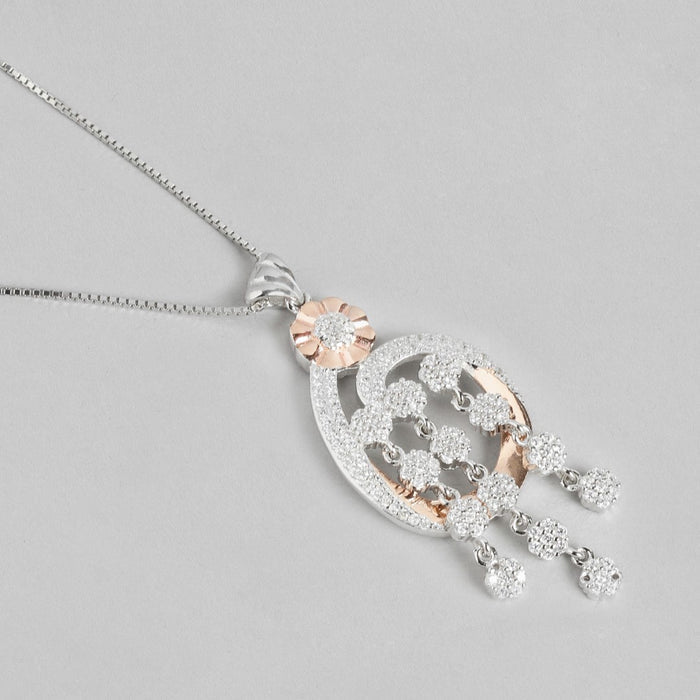 Dual Radiance Sparkle Dual Tone-Plated 925 Sterling Silver Jewelry Set
