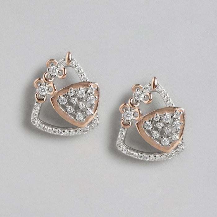 Dual Radiance Triangle Dual Tone-Plated 925 Sterling Silver Jewelry Set