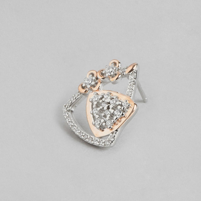 Dual Radiance Triangle Dual Tone-Plated 925 Sterling Silver Jewelry Set