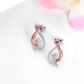 Dual Radiance Two-Tone CZ Plated 925 Sterling Silver Earrings