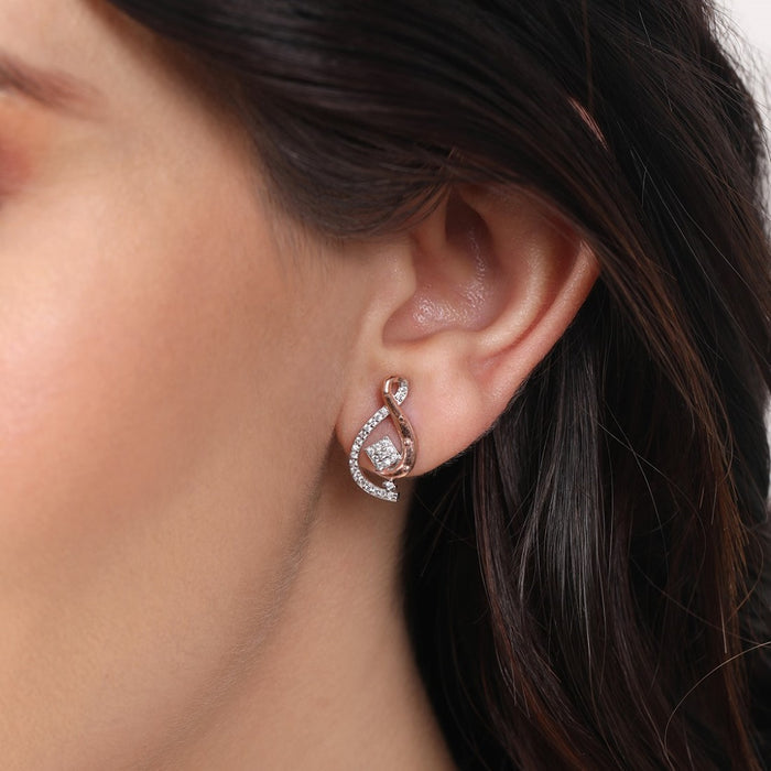 Dual Radiance Two-Tone CZ Plated 925 Sterling Silver Earrings