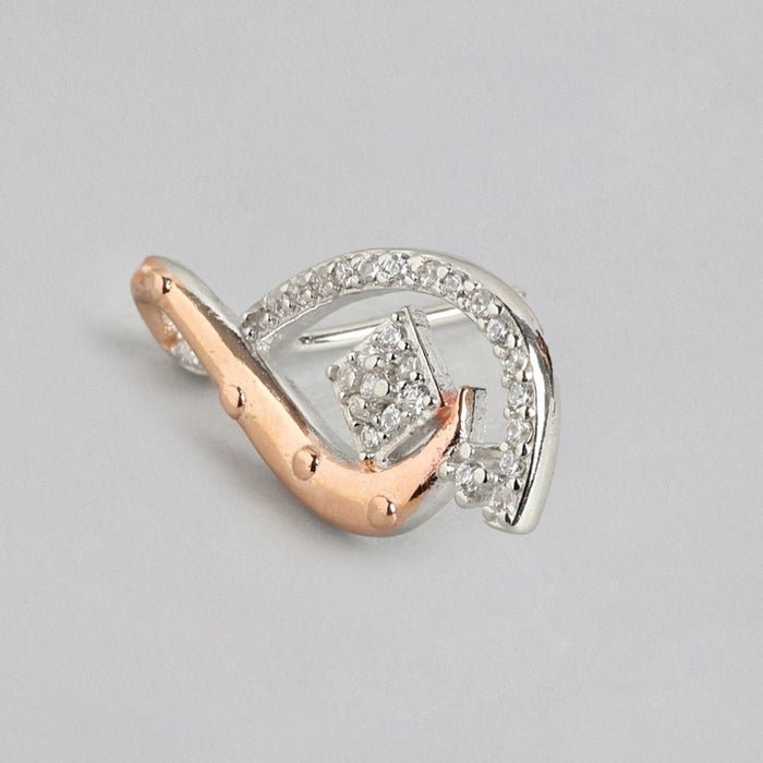 Dual Radiance Two-Tone CZ Plated 925 Sterling Silver Earrings