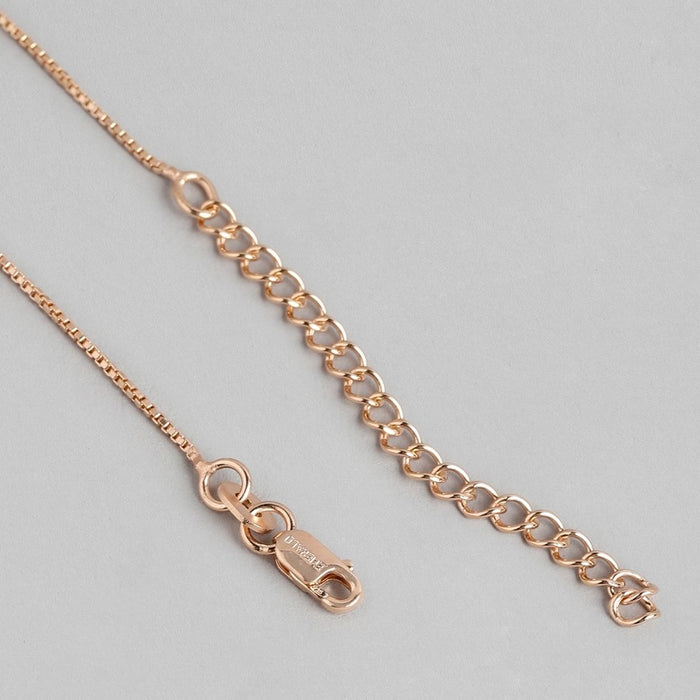 Dual Square Delight CZ Rose Gold-Plated 925 Sterling Silver Pendant with Chain