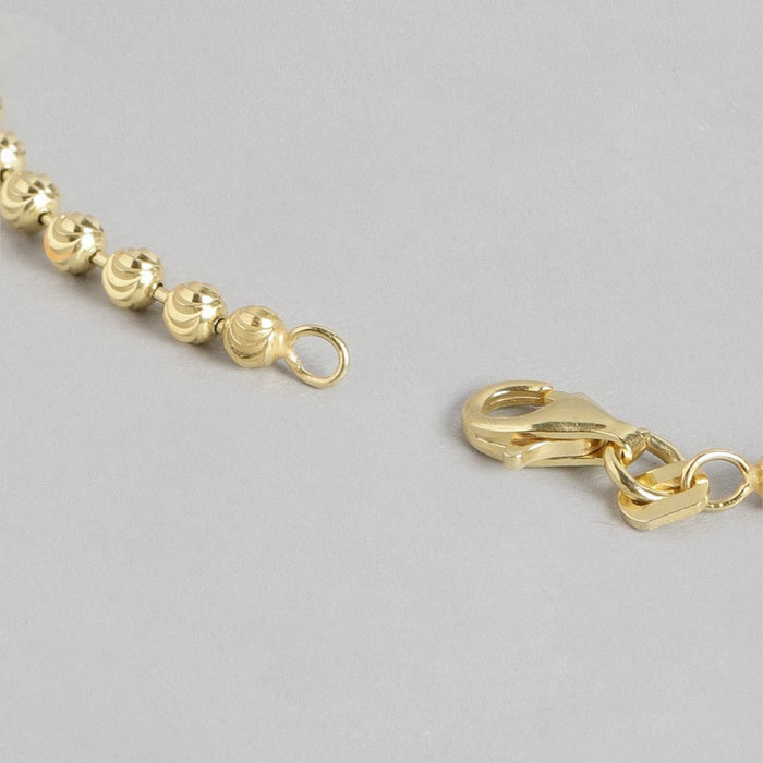 Dual Tone Beaded 925 Sterling Silver Anklet