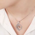 Dual Tone CZ Brilliance 925 Sterling Silver Pendant with Box Chain