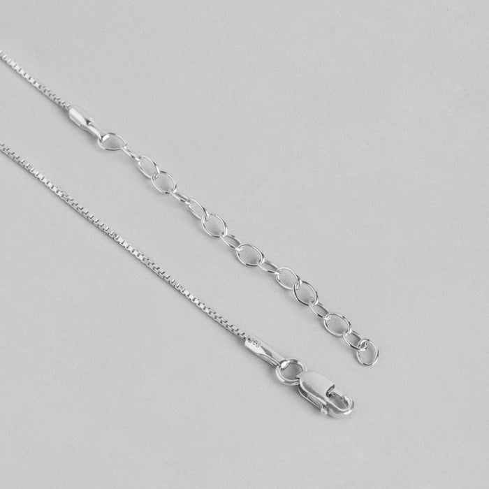 Dual Tone CZ Brilliance 925 Sterling Silver Pendant with Box Chain