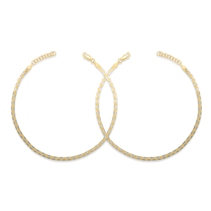 Dual Tone Delight 925 Sterling Silver Anklet