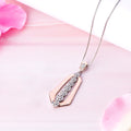 Dual Tone Floral CZ Blossom Abstract 925 Sterling Silver Pendant with Chain