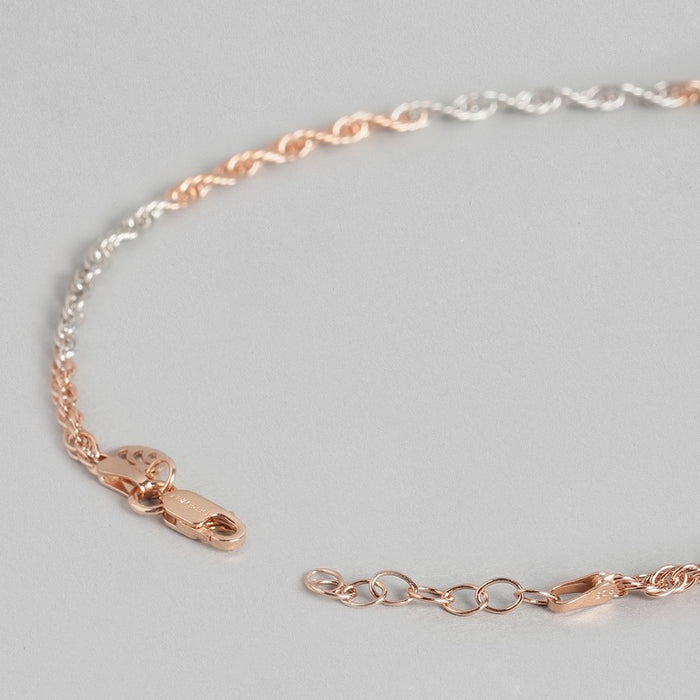 Dual Tone Helix 925 Sterling Silver Anklet