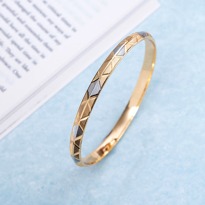 Dual-Tone Majesty Gold & Rhodium Plated 925 Sterling Silver Male Kada
