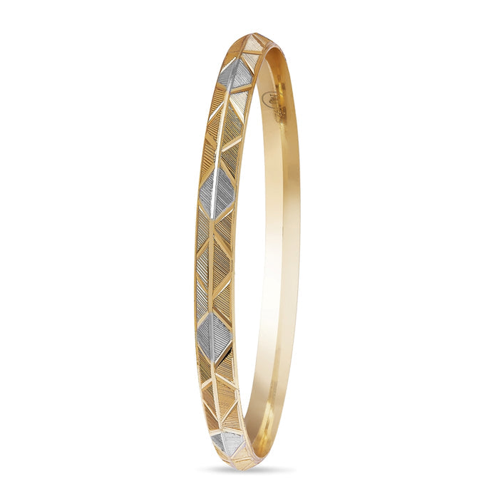 Dual-Tone Majesty Gold & Rhodium Plated 925 Sterling Silver Male Kada