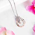 Dual Tone Pearl Abstract Radiance 925 Sterling Silver Pendant with Chain