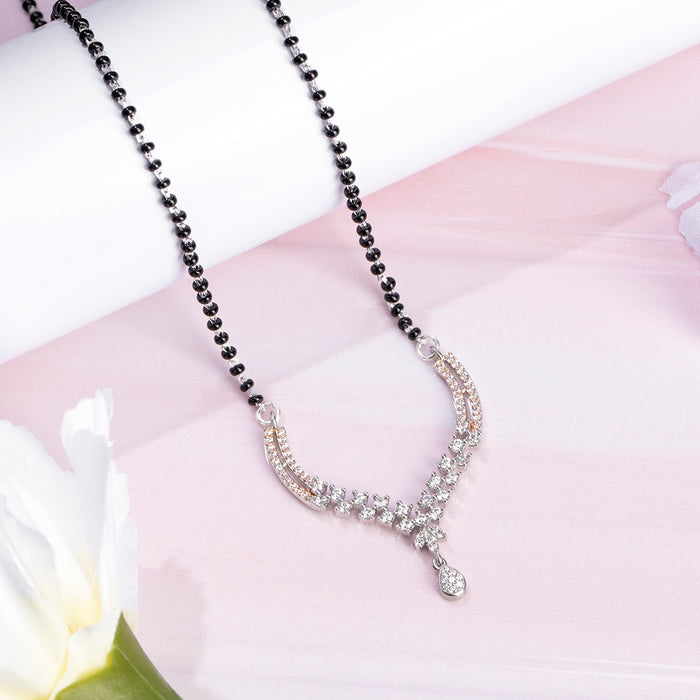Dual Tone Radiance CZ 925 Sterling Silver Mangalsutra