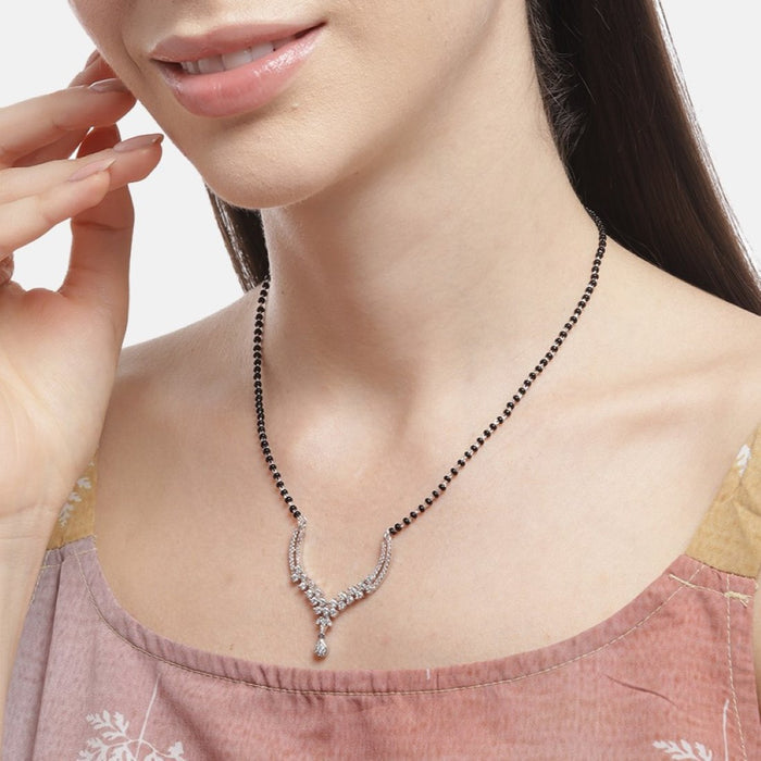 Dual Tone Radiance CZ 925 Sterling Silver Mangalsutra