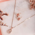 Duality in Rose Gold 925 Sterling Silver Jewelry Set with Twin Circles