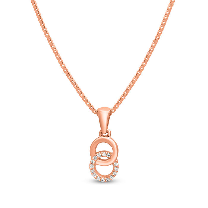 Duality in Rose Gold 925 Sterling Silver Jewelry Set with Twin Circles