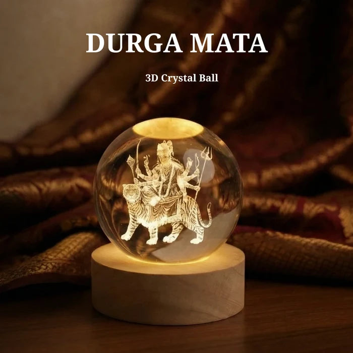 Durga Mata 3D Crystal Ball