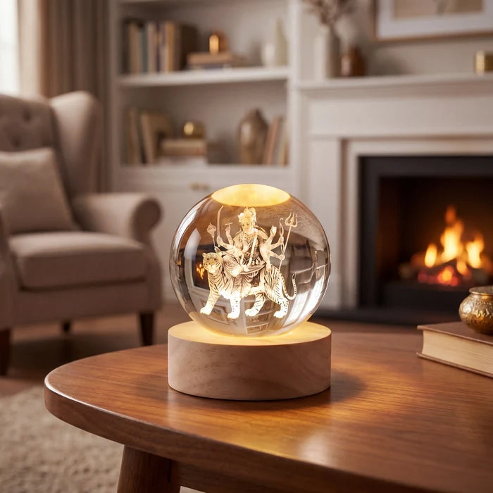 Durga Mata 3D Crystal Ball - view 2