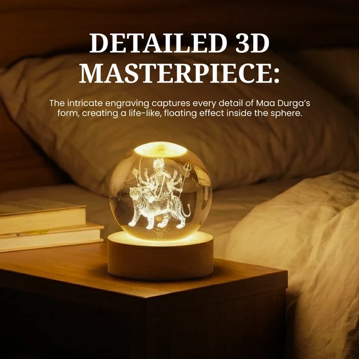 Durga Mata 3D Crystal Ball - view 3