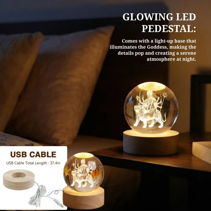 Durga Mata 3D Crystal Ball - view 5
